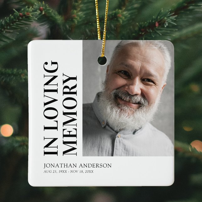 Ornamento De Cerâmica Memorial Photo Christmas (Criador carregado)