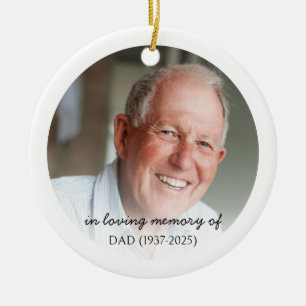 Ornamento De Cerâmica Memorial Photo Ornament com Código QR
