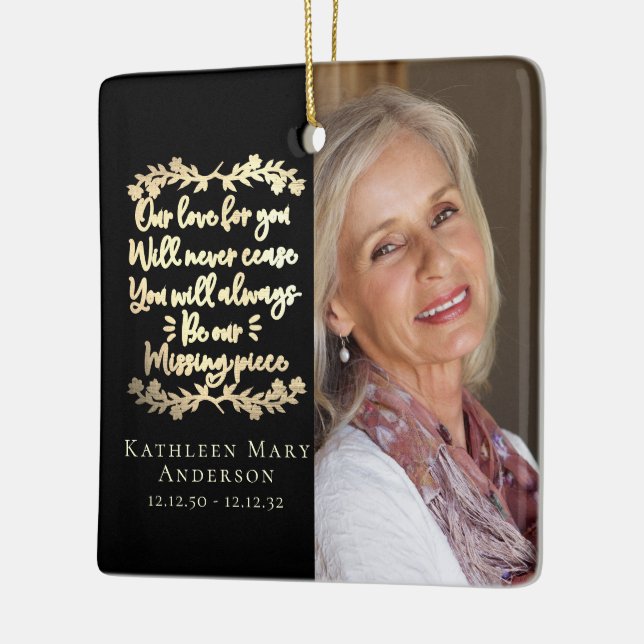 Ornamento De Cerâmica Memorial Piece Memorial Fotografia do Folheto de O (Esquerda)