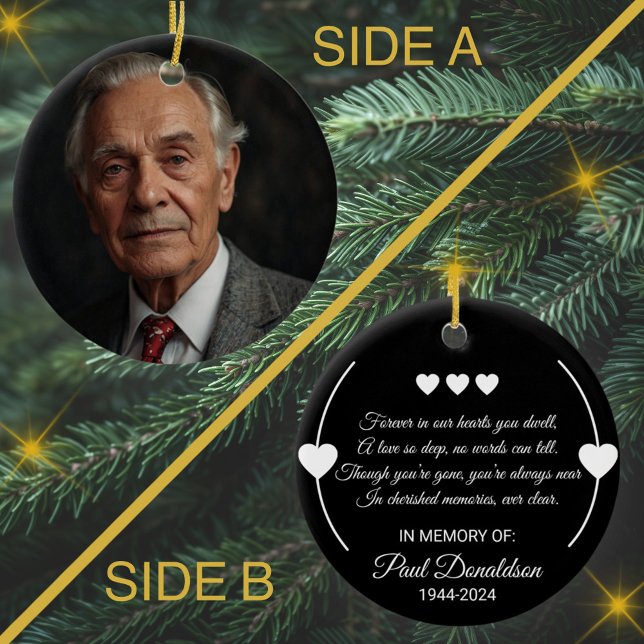 Ornamento De Cerâmica Memorial Simpatia Personalizada Foto e Texto (Criador carregado)