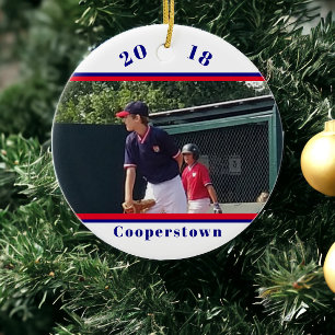 Ornamento De Cerâmica Memórias de Fotografia em Striball Cooperstown NY