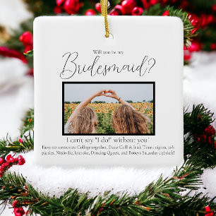Ornamento De Cerâmica Memórias Favoritas de Proposta de Bridesmaid