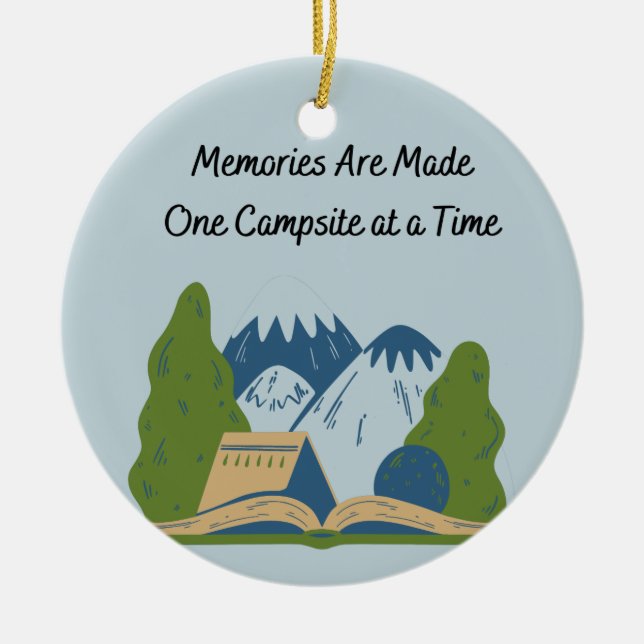 Ornamento De Cerâmica Memórias são feitas em um local por vez (Frente)