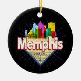 Ornamento De Cerâmica Memphis Tennessee EUA Retro Skyline
