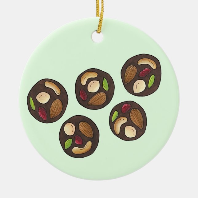 Ornamento De Cerâmica Mendiants French Chocolates Chocolatier Chocoholic (Frente)