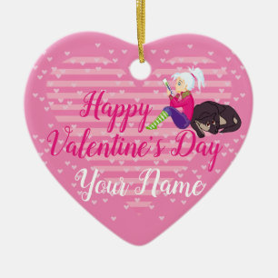 Ornamento De Cerâmica Menina apaixonada