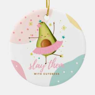 Ornamento De Cerâmica Menina Bonito Kawaii Avocado Ballerina as deixa