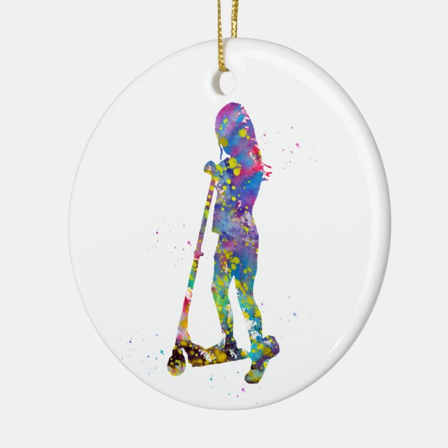 Ornamento De Cerâmica Menina com scooter (Esquerda)