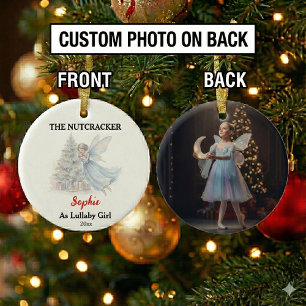 Ornamento De Cerâmica Menina da Canção de Ninar Nutcracker Foto Natal