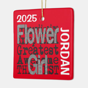 Ornamento De Cerâmica Menina das Flores Extraordinária PERSONALIZADA