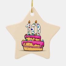 Menina do 10º Aniversário, 10 no Bolo Rosa Doce