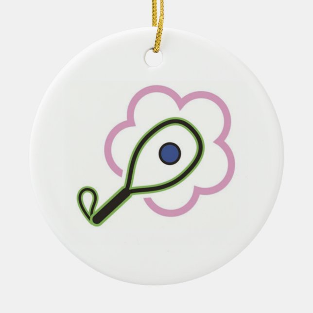 Ornamento De Cerâmica Menina do Racquetball (Frente)