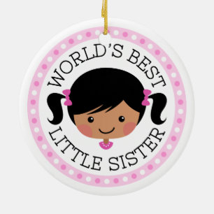 Ornamento De Cerâmica Menina dos desenhos animados da irmã mais nova do
