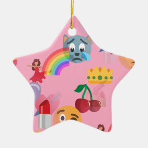 Ornamento De Cerâmica menina emoji