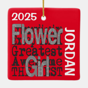 Ornamento De Cerâmica Menina Flor Extraordinária PERSONALIZADA
