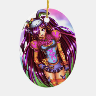 Ornamento De Cerâmica Menina japonesa do Anime da forma