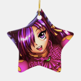 Ornamento De Cerâmica Menina japonesa do Anime da forma