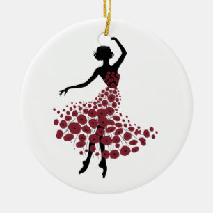 Ornamento De Cerâmica Meninas Balés Considerandos Ballerina Floral Dance
