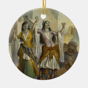 Ornamento De Cerâmica Meninas de dança egípcias que executam o Ghawazi