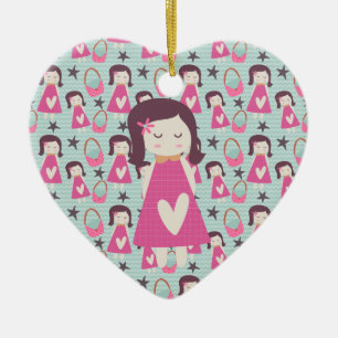 Ornamento De Cerâmica Meninas e bolsas