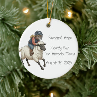 Ornamento De Cerâmica Meninas Personalizadas de Rodeio Mutton Bustin
