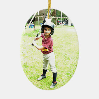 Ornamento De Cerâmica Menino do basebol