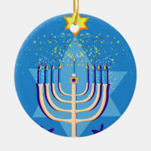 Ornamento De Cerâmica menorah de hanukkah