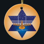 Ornamento De Cerâmica Menorah Dogs_Happy Hanukkah_Merry Xmas<br><div class="desc"></div>