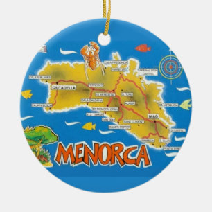 Ornamento De Cerâmica Menorca Vintage Espanha Ilustrada