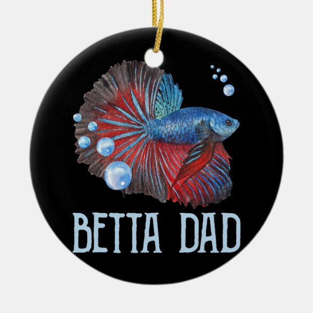 Ornamento De Cerâmica Mens Betta Fish Betta Pai Curioso Proprietário de  (Frente)