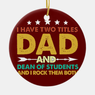 Ornamento De Cerâmica Mens, Eu Tenho Dois Títulos De Pai E Reitor De Est