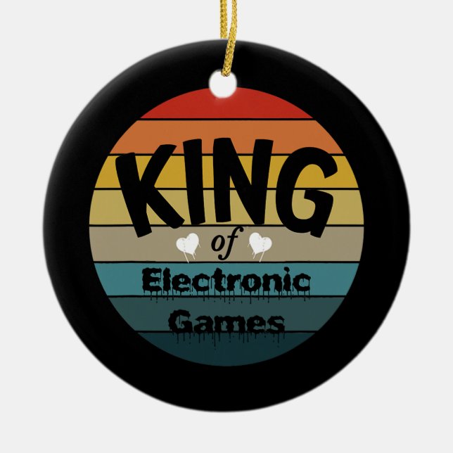 Ornamento De Cerâmica Mens King De Jogos Eletrônicos (Frente)