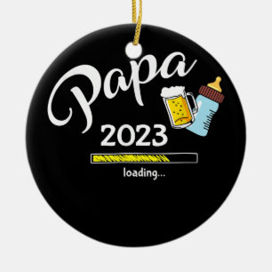 Ornamento De Cerâmica Mens Papa 2023 Carregando Leite Para Bebês E Cerv