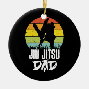 Ornamento De Cerâmica Mens Retro Jiu Jitsu Pai BJJ Padre MMA Jujitsu 