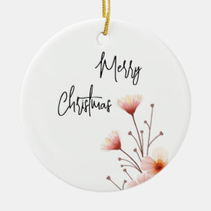 Ornamento De Cerâmica Mensagem de Ano Novo da Família Feliz Natal