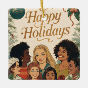 Ornamento De Cerâmica Mensagem de Natal Vintage Família Ano Novo