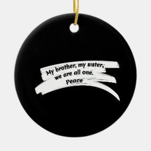 Ornamento De Cerâmica Mensagem de Paz de Paint Wipe