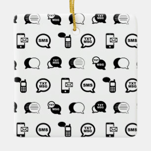 Ornamento De Cerâmica Mensagem de Texto de Telefone de Célula Divertida
