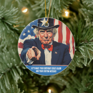 Ornamento De Cerâmica Mensagem Engraçada de Trump Personalizada para Fel