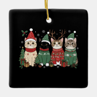 Ornamento De Cerâmica Meowy Cat Christmas Catmas Xmas Gift
