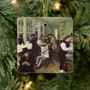 Ornamento De Cerâmica Mercado de Algodão em Nova Orleans por Edgar Degas