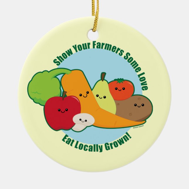 Ornamento De Cerâmica Mercado dos fazendeiros (Frente)