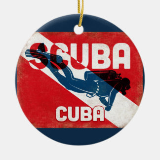 Ornamento De Cerâmica Mergulhador Cuba Scuba - Retrocesso Azul
