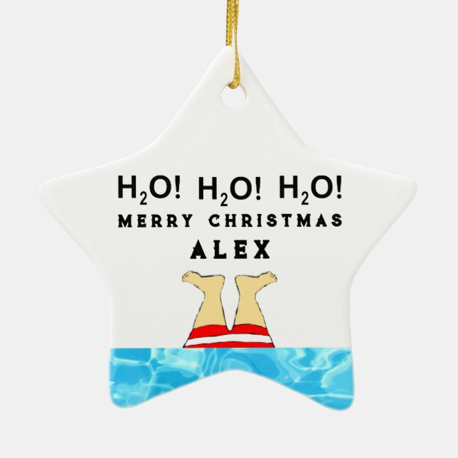 Ornamento De Cerâmica Mergulhador Personalizado (Verso)