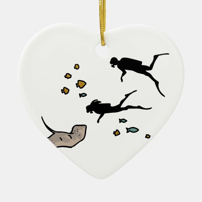 Ornamento De Cerâmica Mergulhadores de mergulhador (Frente)