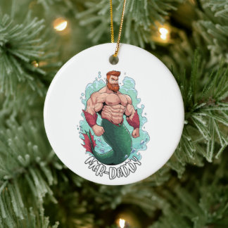 Ornamento De Cerâmica Merman Ornament - Mer Pai
