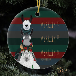 Ornamento De Cerâmica Merrily Merrily Engraçado Personalizado