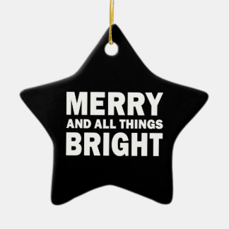 Ornamento De Cerâmica Merry and All Things Bright Modern Black Star