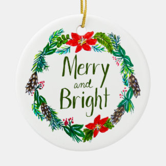 Ornamento De Cerâmica Merry and Bright Ornament