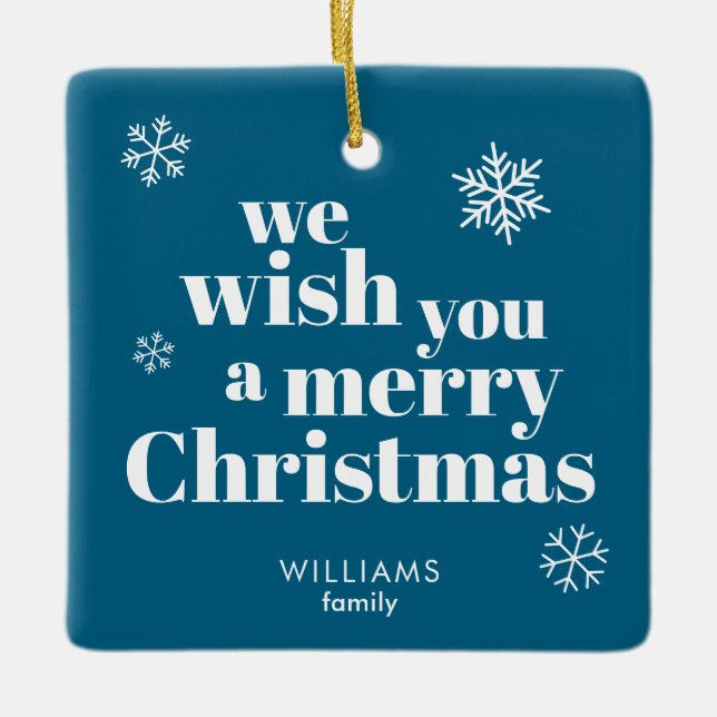 Ornamento De Cerâmica Merry Christmas  (Frente)